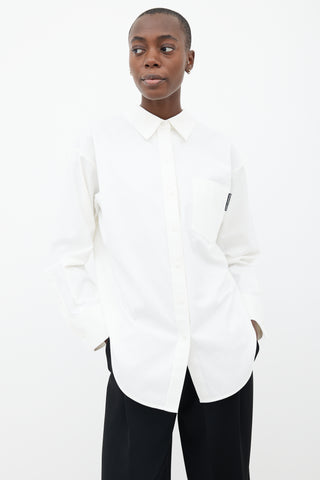 Alexander Wang White Open Back Long Sleeve Shirt