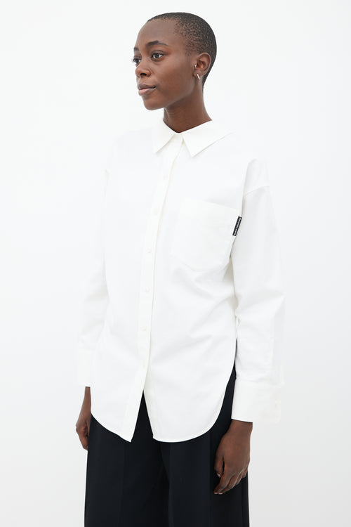 Alexander Wang White Open Back Long Sleeve Shirt