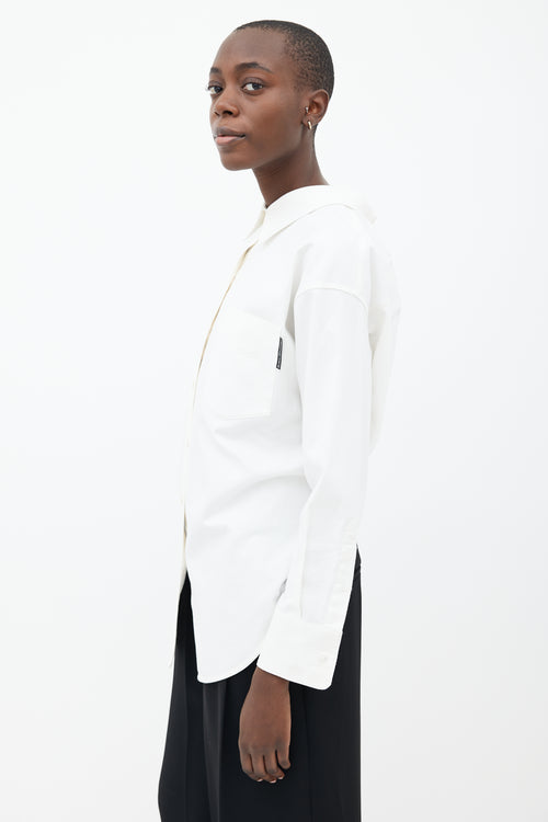 Alexander Wang White Open Back Long Sleeve Shirt