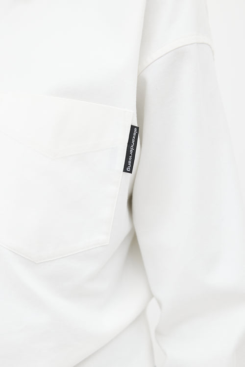 Alexander Wang White Open Back Long Sleeve Shirt