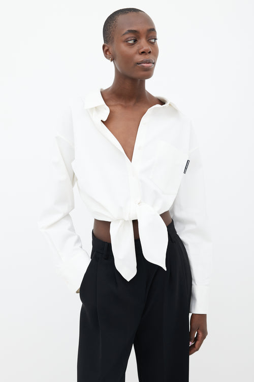 Alexander Wang White Open Back Long Sleeve Shirt