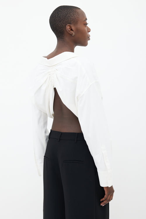 Alexander Wang White Open Back Long Sleeve Shirt