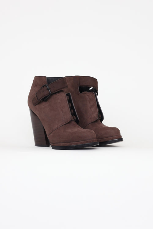 Alexander Wang Brown Suede Lace Up High Heel Boot