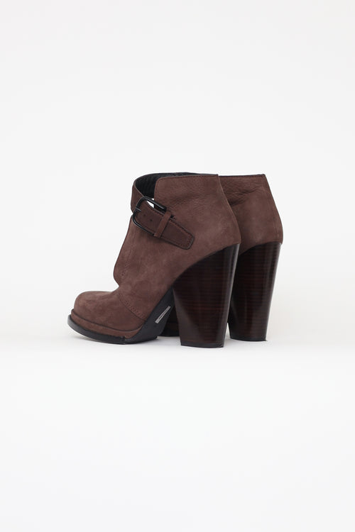 Alexander Wang Brown Suede Lace Up High Heel Boot