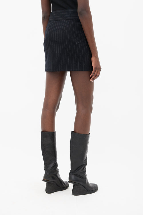 Alexandre Vauthier Black 
Grey Pinstripe Mini Skirt