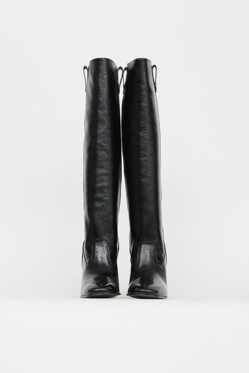 Ami Black Patent Leather Knee-High Boot