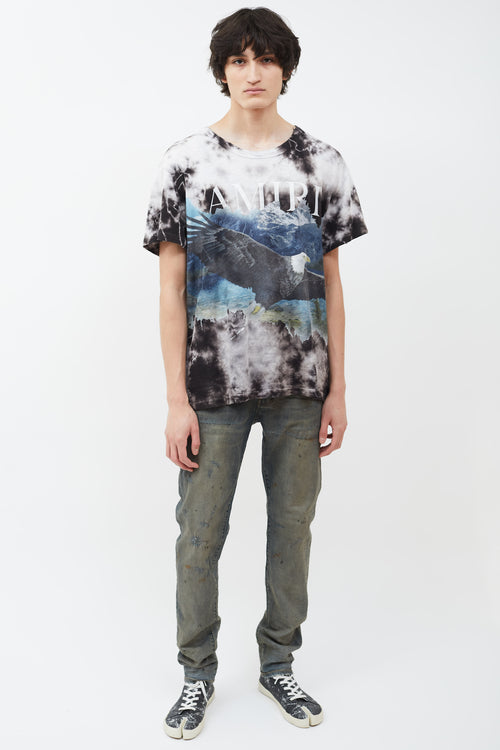 Amiri Black Graphic Print Bleach Out T-Shirt