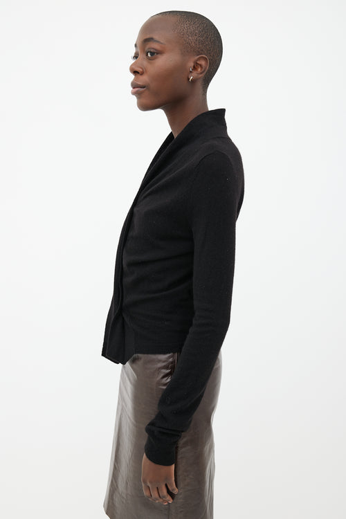 Ann Demeulemeester Black Cashmere Blend V-Neck Cardigan