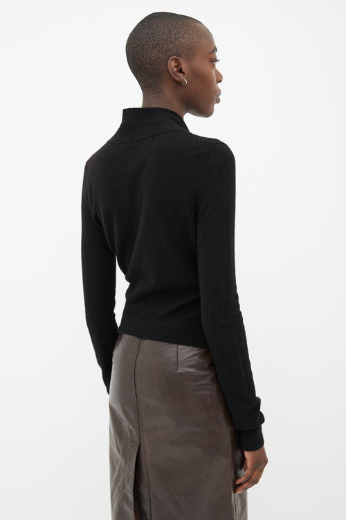 Ann Demeulemeester Black Cashmere Blend V-Neck Cardigan