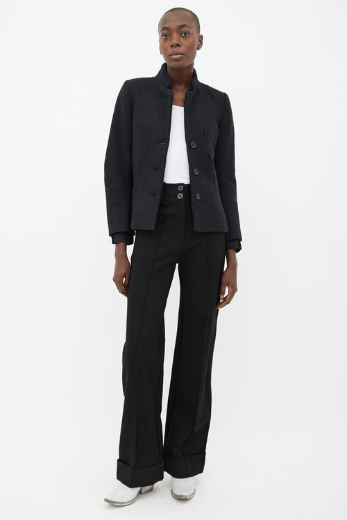 Ann Demeulemeester Black Stand Collar Blazer