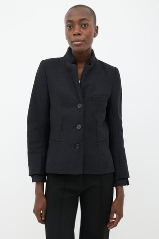 Ann Demeulemeester Black Stand Collar Blazer