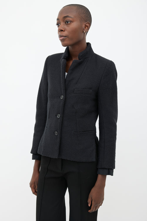 Ann Demeulemeester Black Stand Collar Blazer