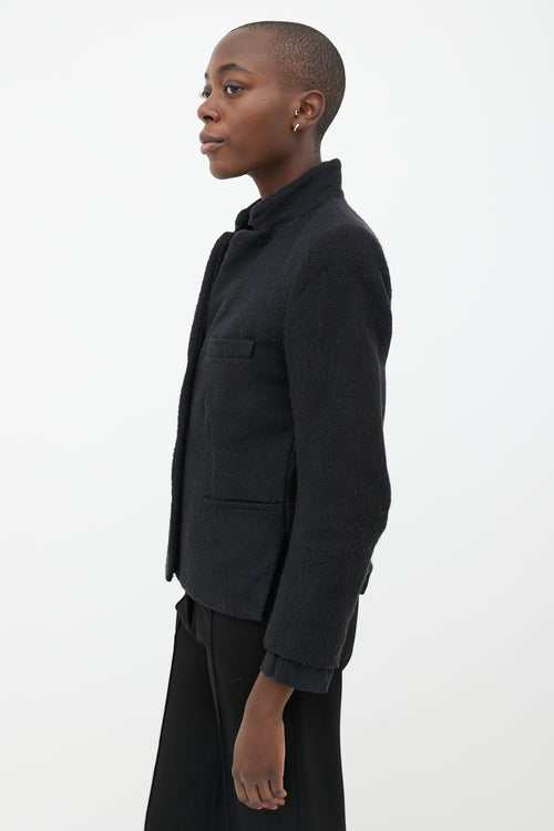 Ann Demeulemeester Black Stand Collar Blazer