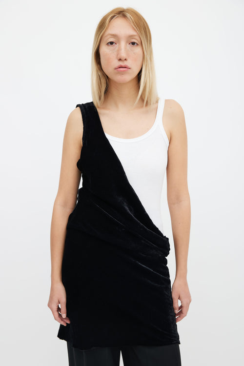 Ann Demeulemeester Black Velvet One Shoulder Dress