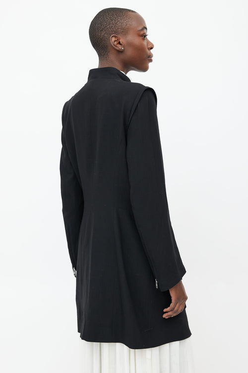 Ann Demeulemeester Black Wool Buckle Coat