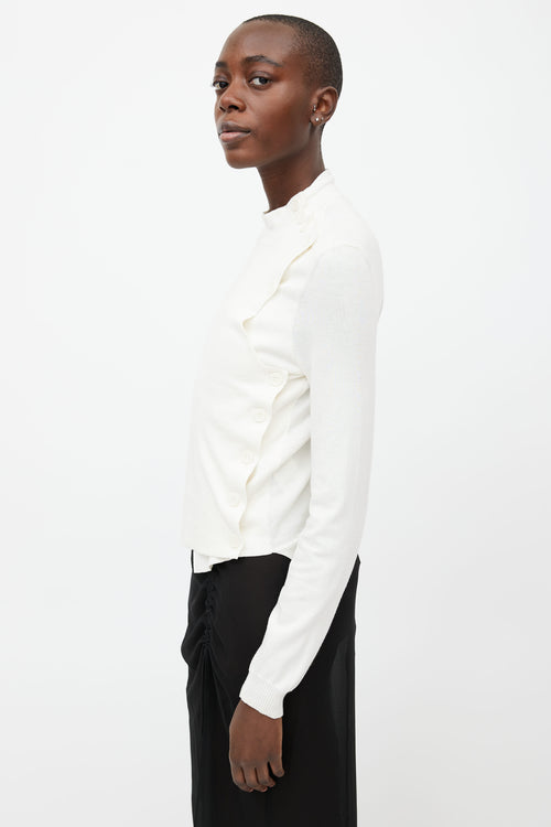 Ann Demeulemeester Cream Asymmetrical Button Top