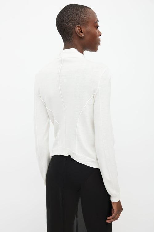 Ann Demeulemeester Cream Asymmetrical Button Top