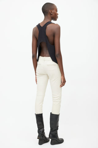 Ann Demeulemeester Cream Leather Trouser