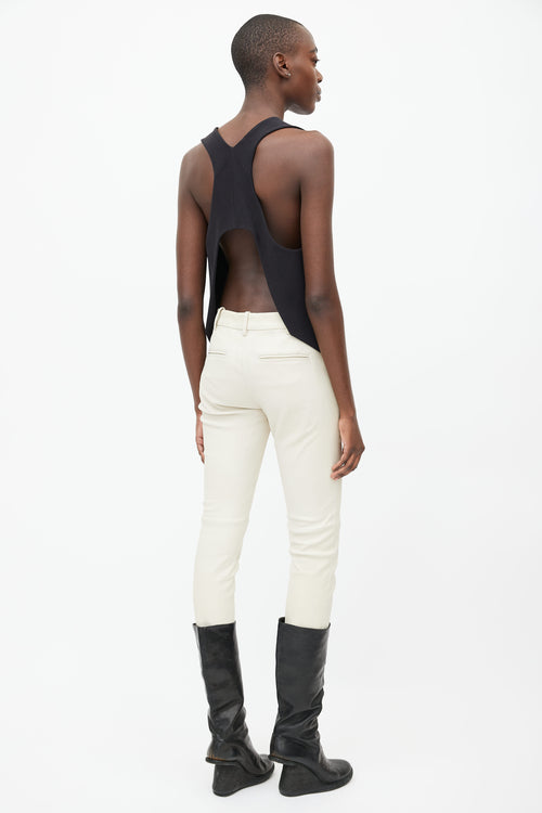 Ann Demeulemeester Cream Leather Trouser