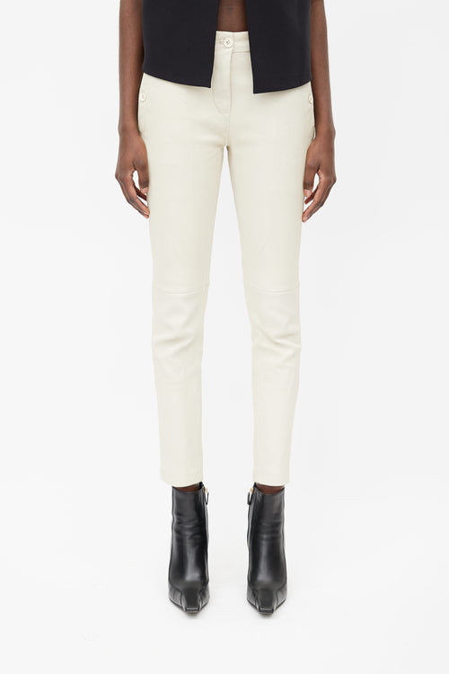 Ann Demeulemeester Cream Leather Trouser