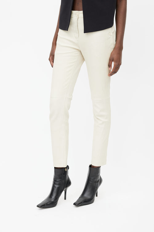 Ann Demeulemeester Cream Leather Trouser