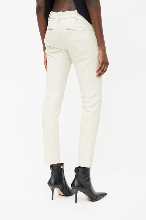 Ann Demeulemeester Cream Leather Trouser