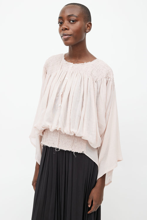 Ann Demeulemeester Pink Ruched Blouse