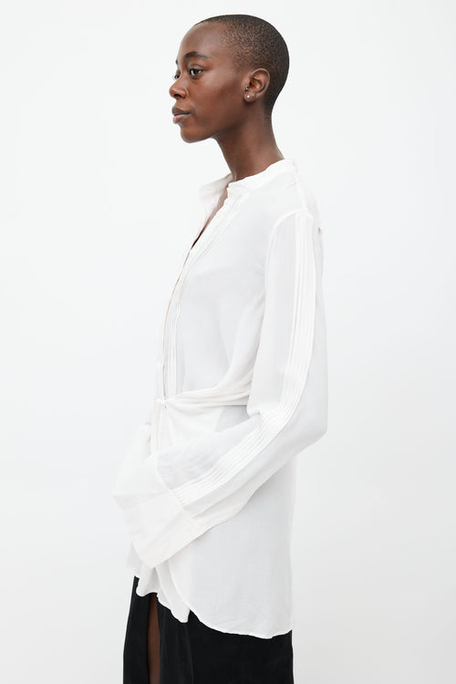 Ann Demeulemeester Light Pink Pleated Blouse