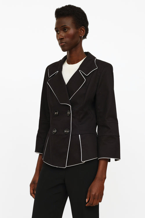 Anne Fontaine Black 
White Double Breasted Blazer