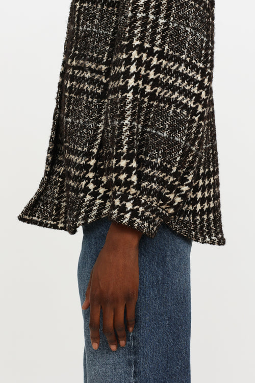 ba&sh Black 
White Houndstooth Knit Jacket