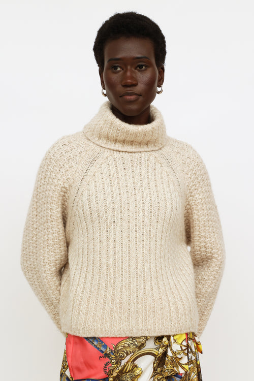 ba&sh Cream Knit Turtleneck Sweater