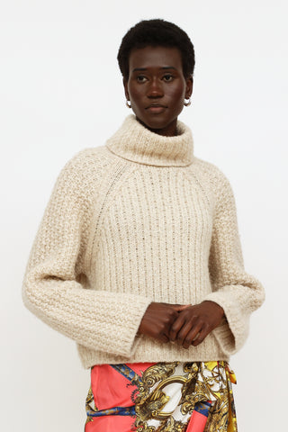 ba&sh Cream Knit Turtleneck Sweater