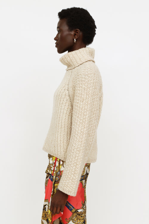 ba&sh Cream Knit Turtleneck Sweater