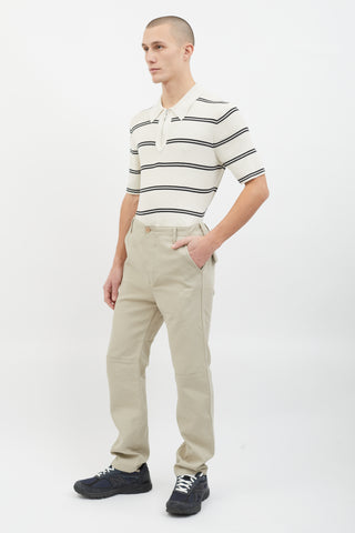 Balenciaga Beige Cotton Straight Leg Pant