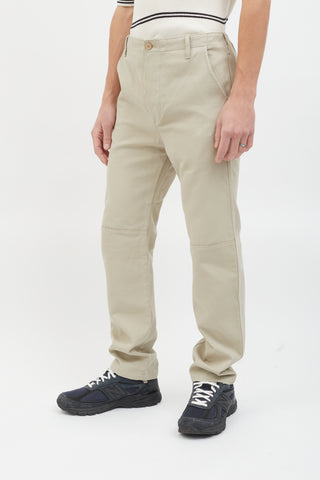 Balenciaga Beige Cotton Straight Leg Pant