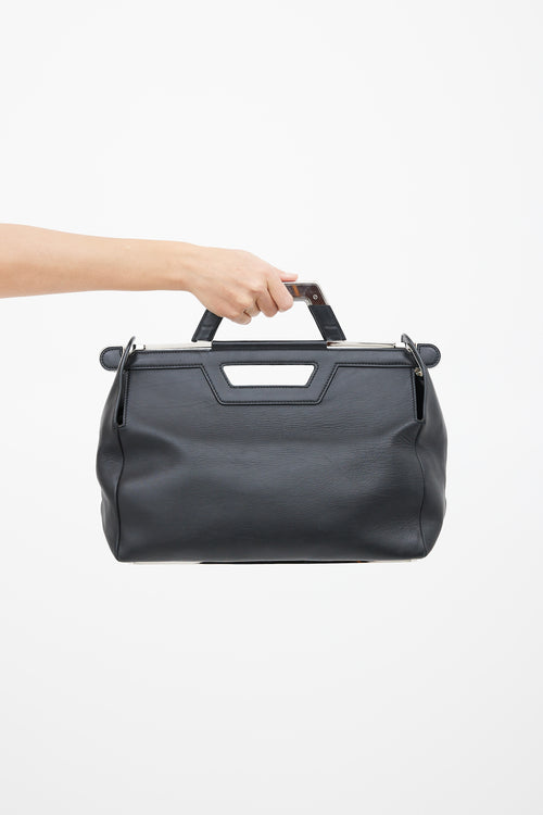 Balenciaga Black 
Silver-Tone Ray Doctor Bag