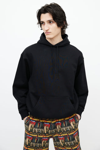 Balenciaga Black Cotton Logo Hoodie