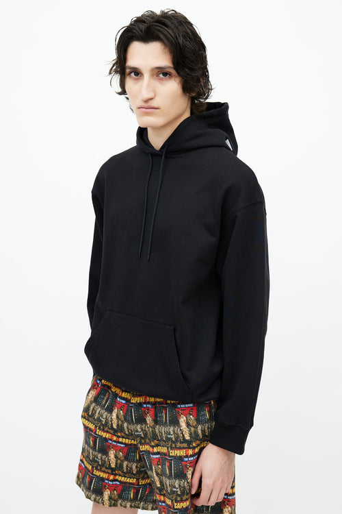 Balenciaga Black Cotton Logo Hoodie