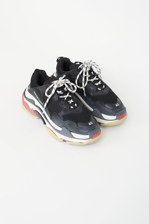 Balenciaga Black Multicolour Triple S Chunky Sneaker