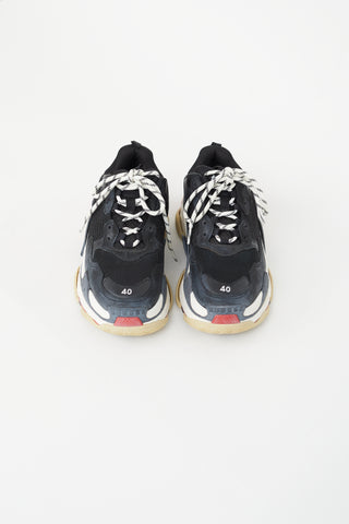 Balenciaga Black Multicolour Triple S Chunky Sneaker