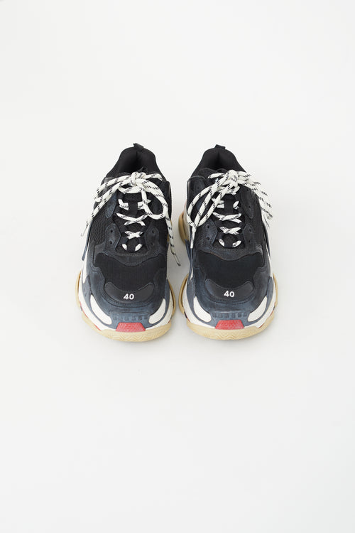 Balenciaga Black Multicolour Triple S Chunky Sneaker