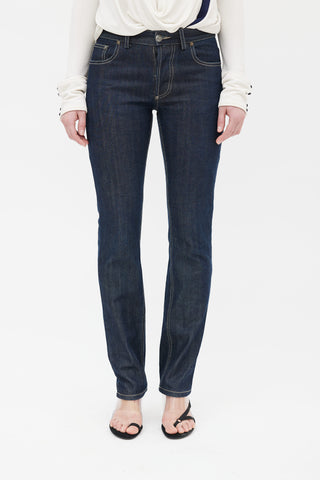 Balenciaga Dark Blue Wash Low Rise Straight Denim