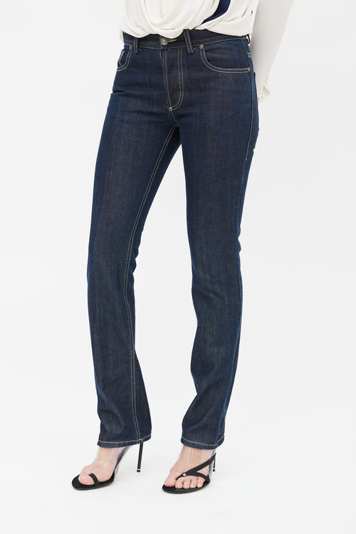 Balenciaga Dark Blue Wash Low Rise Straight Denim