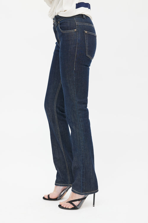 Balenciaga Dark Blue Wash Low Rise Straight Denim