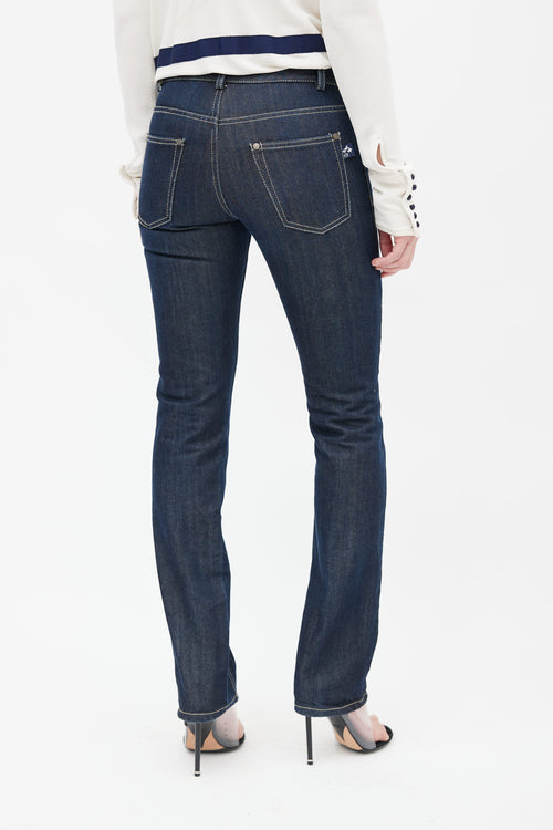 Balenciaga Dark Blue Wash Low Rise Straight Denim