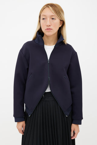 Balenciaga FW16 Navy Neoprene Bomber Jacket