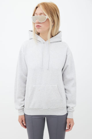 Balenciaga Grey Logo Patch Hoodie