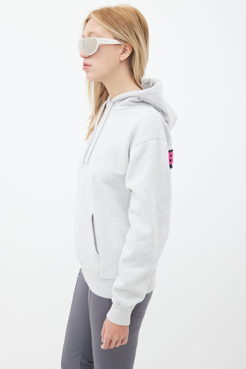 Balenciaga Grey Logo Patch Hoodie