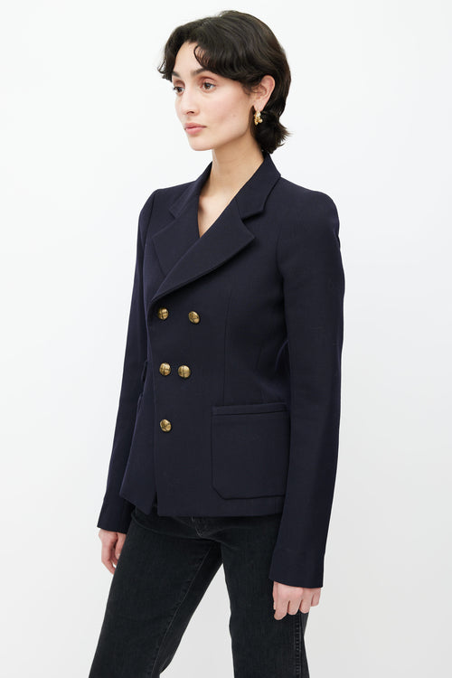 Balenciaga Navy Double Breasted Blazer