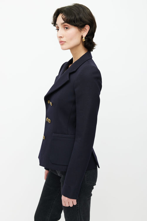 Balenciaga Navy Double Breasted Blazer